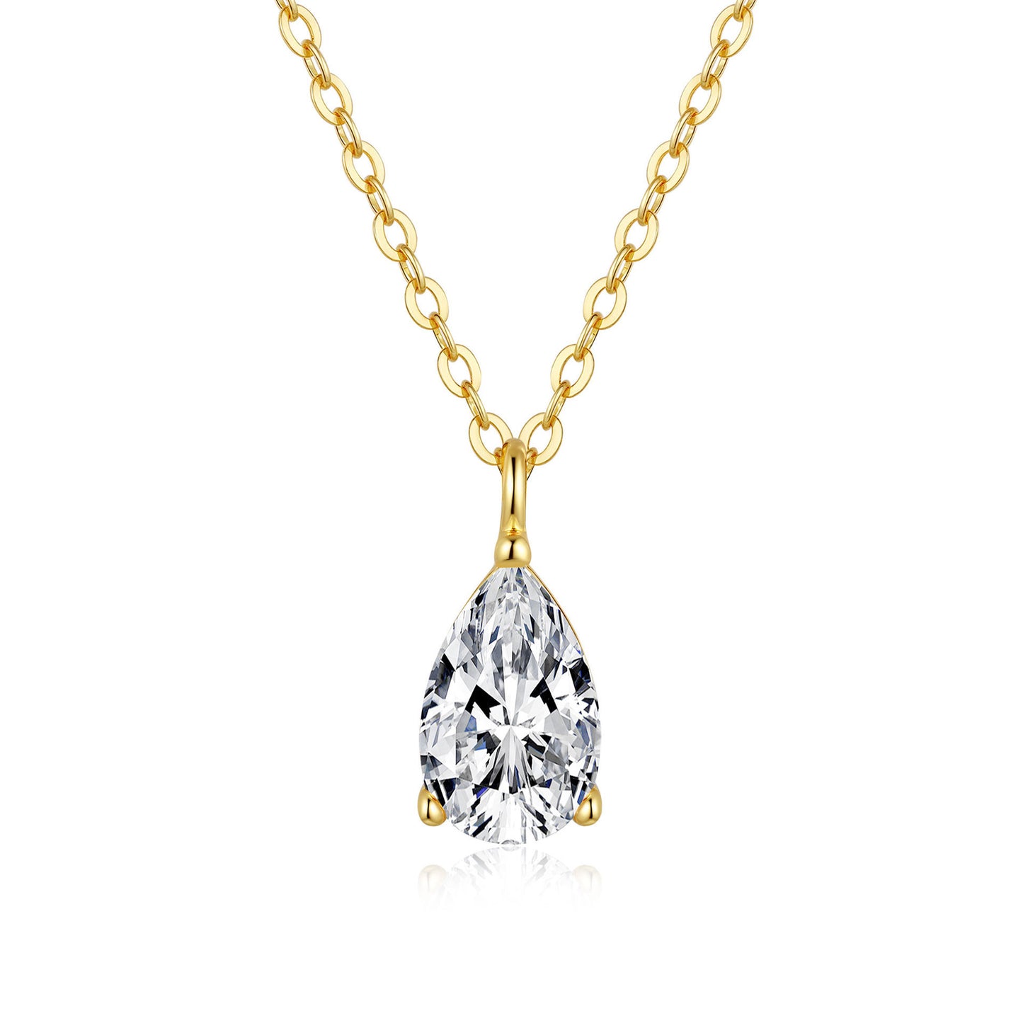 Womens 14K Gold-Plated 925 Sterling Silver Moissanite Necklace – view 15