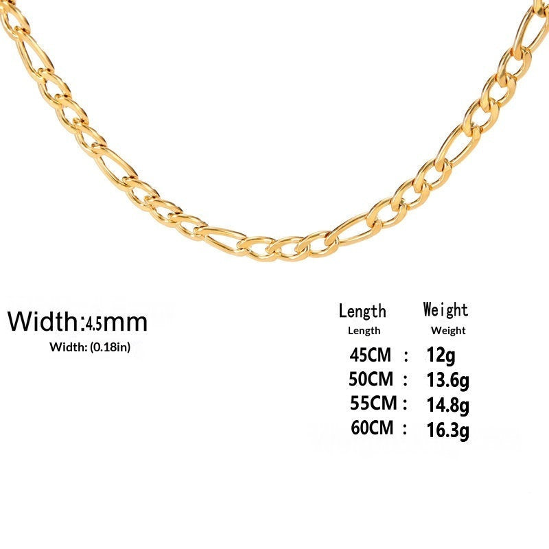 Extra-thick Stainless Steel Figaro Chain Mens Necklace – view 11