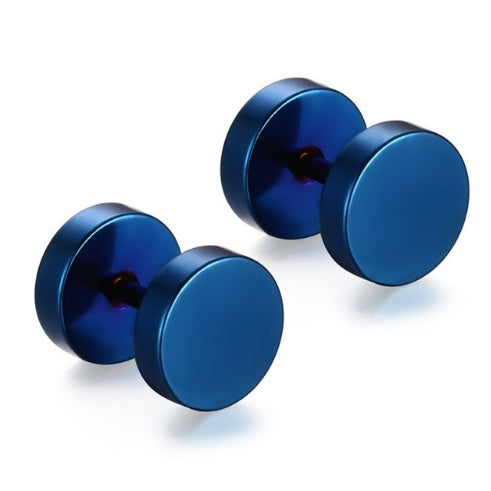 8mm Barbell Ear Studs – Stainless Steel, Punk Gothic – view 3