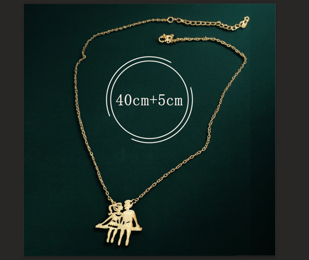 18K Gold Plated Stainless Steel Couple Necklace – view 5