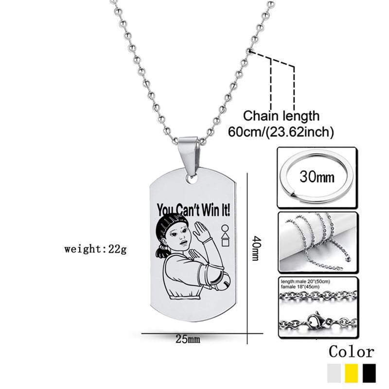 Squid Game Symbol Dog Tag Necklace – view 2