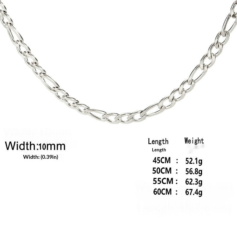 Extra-thick Stainless Steel Figaro Chain Mens Necklace – view 22