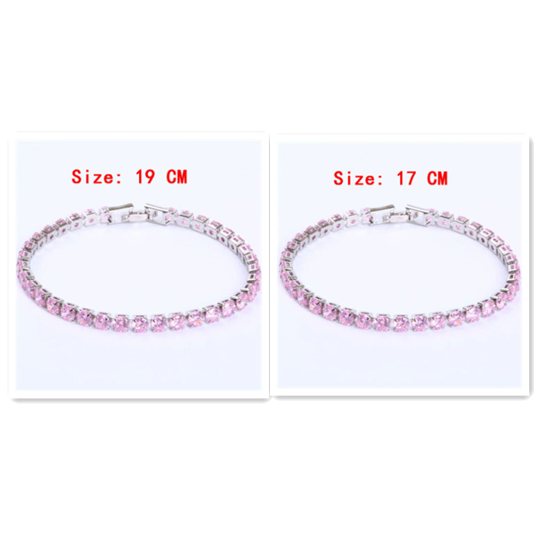 Cubic Zirconia Tennis Bracelet – Iced Out Crystal, Gold – view 17