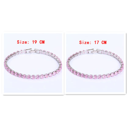 Cubic Zirconia Tennis Bracelet – Iced Out Crystal, Gold – view 17