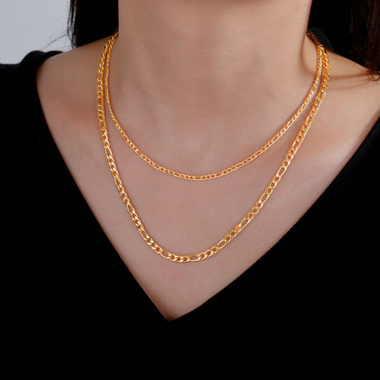 Extra-thick Stainless Steel Figaro Chain Mens Necklace