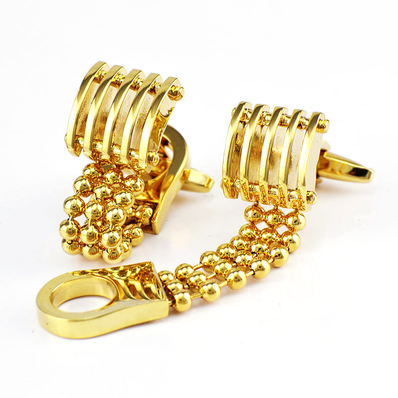 Gold Paw Chain Cufflinks Cufflink Men's French Button – view 7