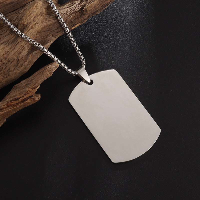 High Polished Stainless Steel Dog Tag Necklace – view 2