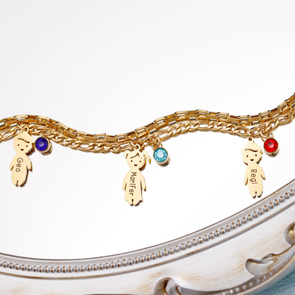 Engraved Stainless Steel Double-layer Bracelet – view 4