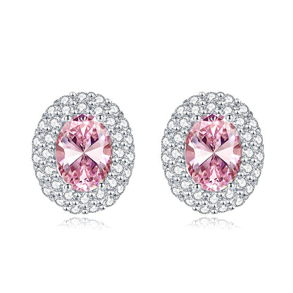 Micro Pave Oval Stud Earrings – S925 Sterling Silver – view 6