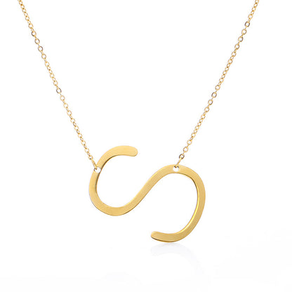 Fabulous Rose Gold Plated Stainless Steel Initial Letter Pendant Necklace – view 12