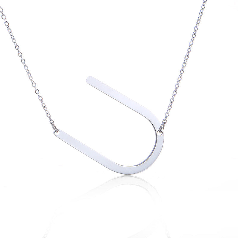 Fabulous Rose Gold Plated Stainless Steel Initial Letter Pendant Necklace – view 58