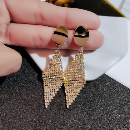 Rhinestone Pave Rhombus Statement Earrings – view 8