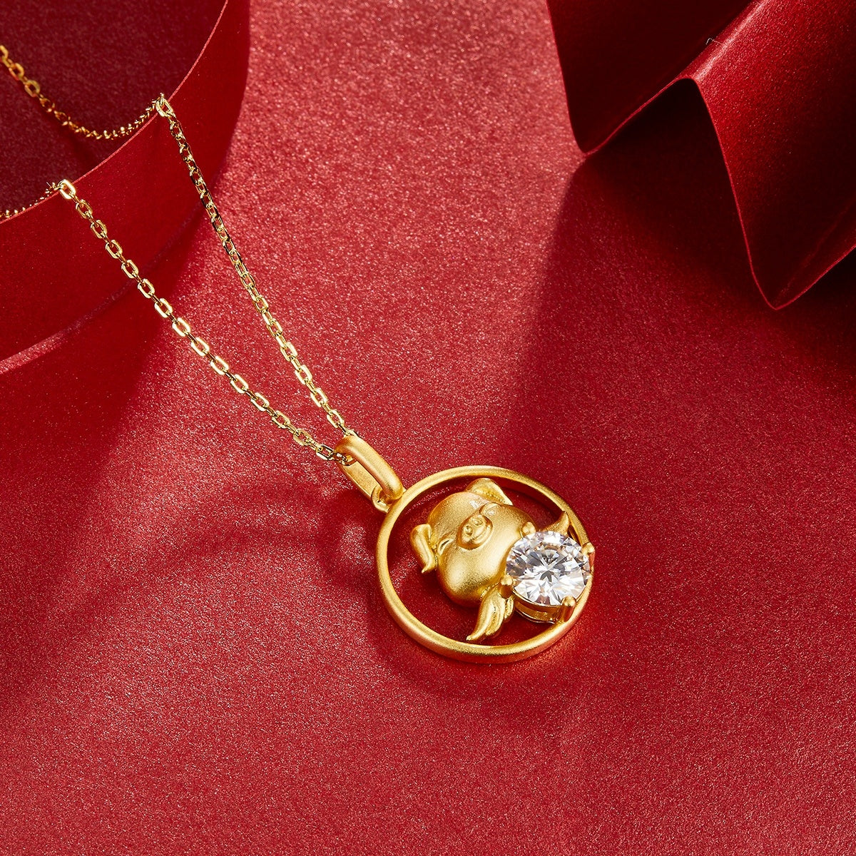 1ct Moissanite Chinese Zodiac Necklace – S925 Gold Plated – view 3