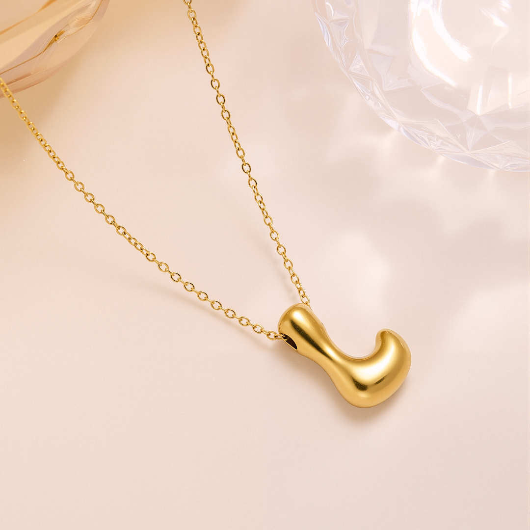 New Titanium Steel 18K Gold-Plated 26-Letter Necklace For Women – view 27