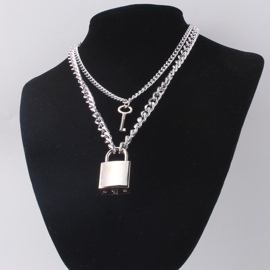Large Thick Stainless Steel Blade Necklace Set Chain – view 4
