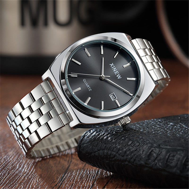 Calendar Quartz Stainless Steel Mens Watch