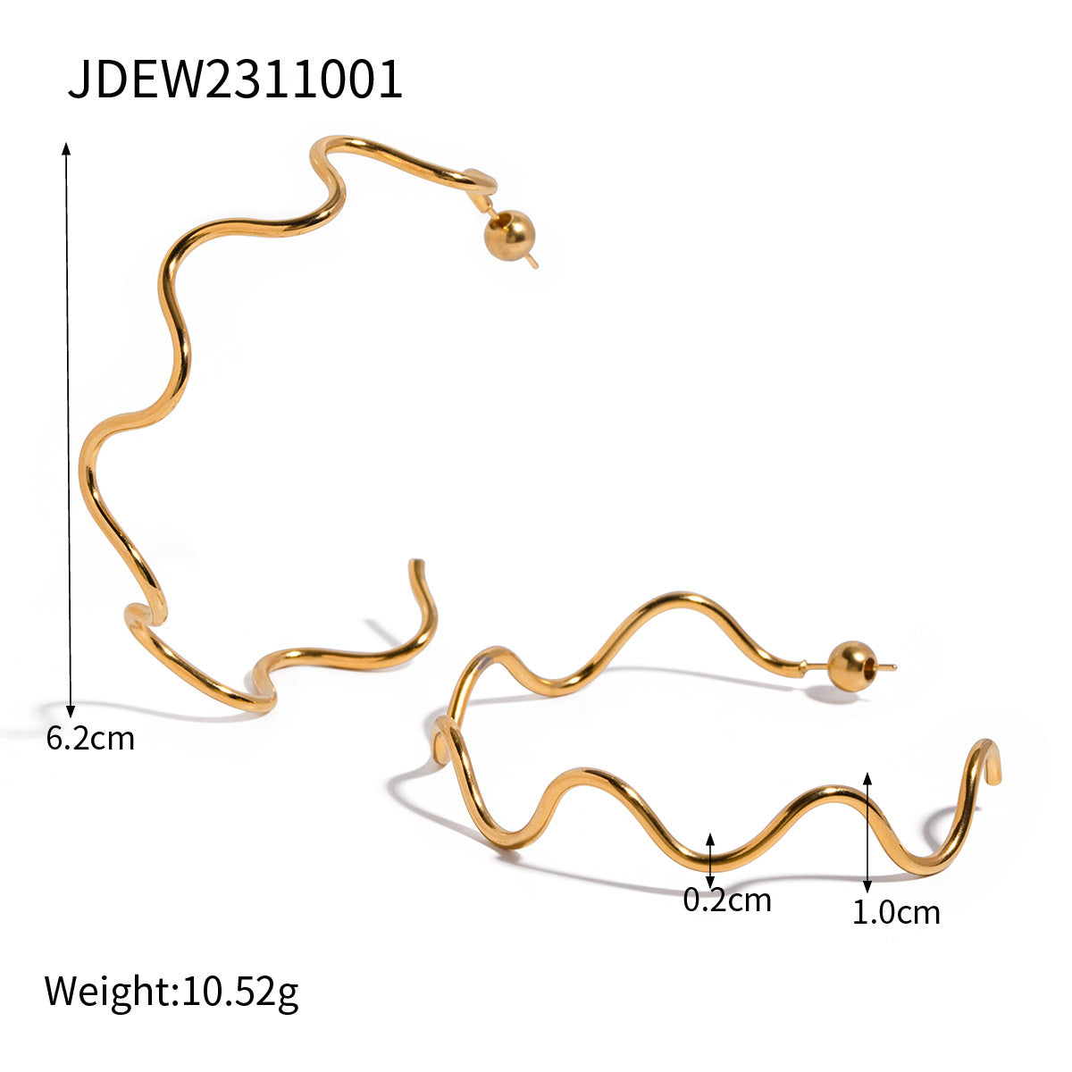 18K Gold Stainless Steel Wave Pull-out Necklace – view 7