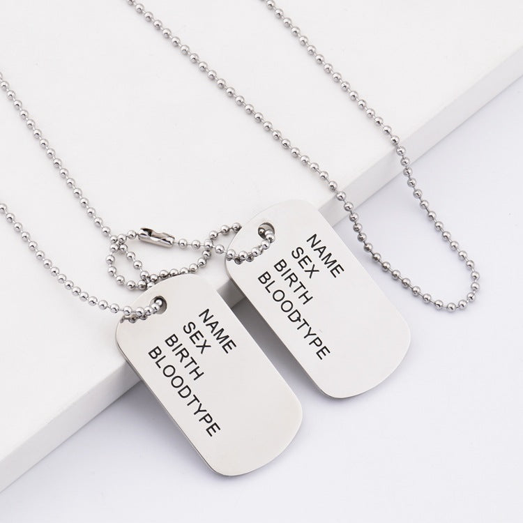Hip Hop Name Dog Tag Necklace – view 3