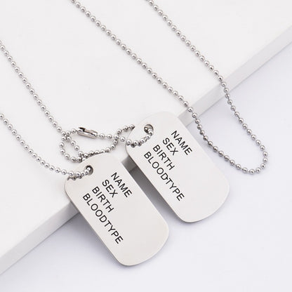 Hip Hop Name Dog Tag Necklace – view 3