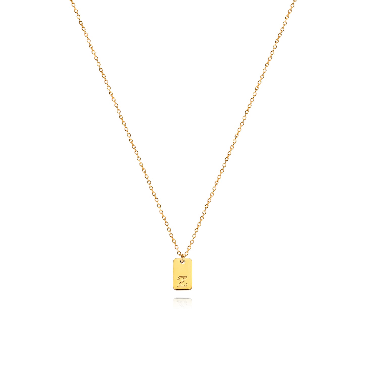 Stainless Steel Simple 26 Letter Tag Pendant Necklace – view 27