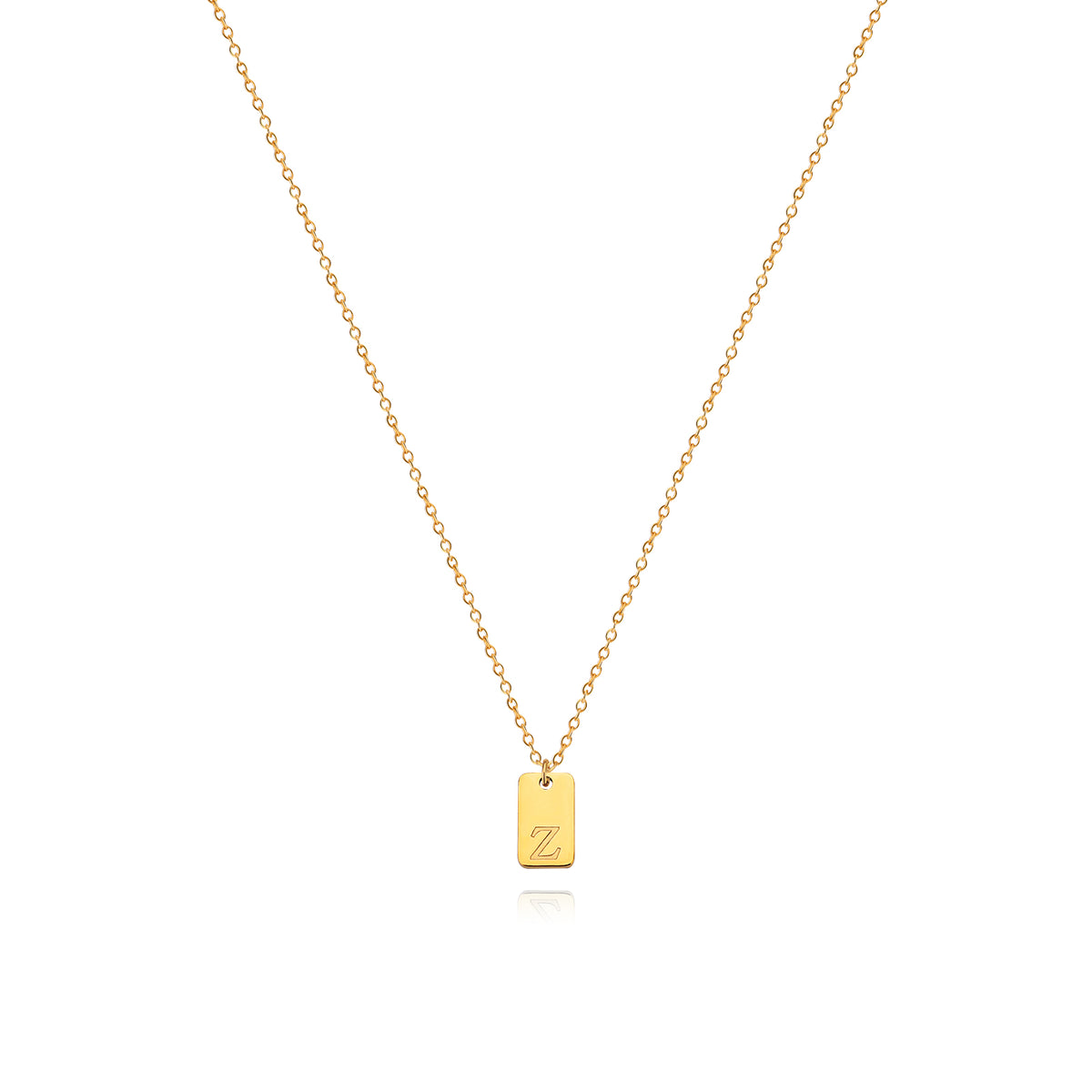 Stainless Steel Simple 26 Letter Tag Pendant Necklace – view 27
