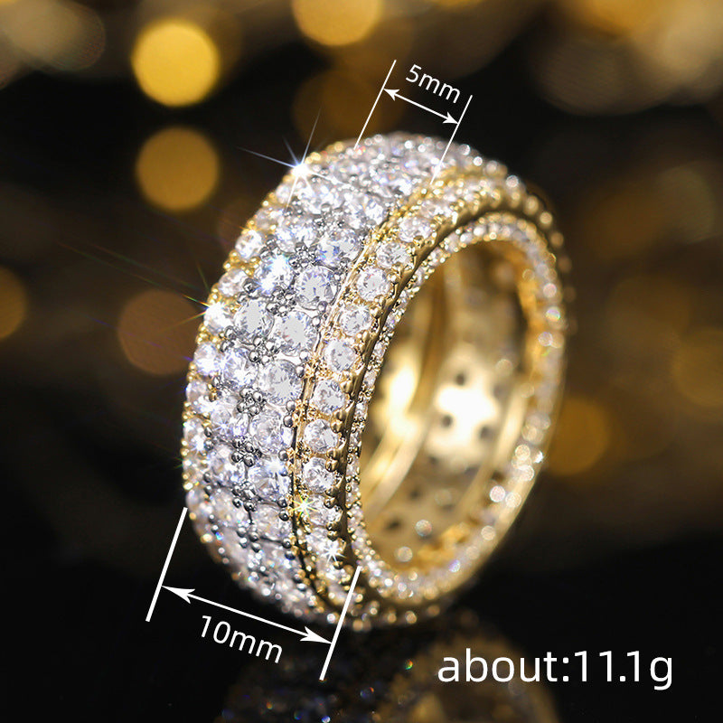 Old Money Geometric Ring – Zircon Inlaid Copper, Two-Tone – view 4