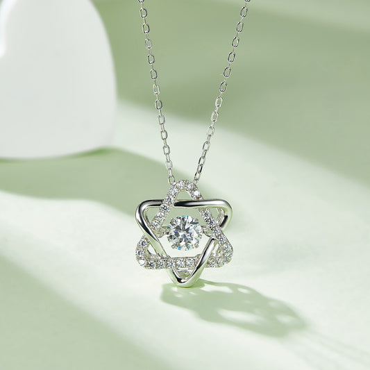 0.5ct Moissanite Hexagram Necklace – S925 Platinum Plated – view 2