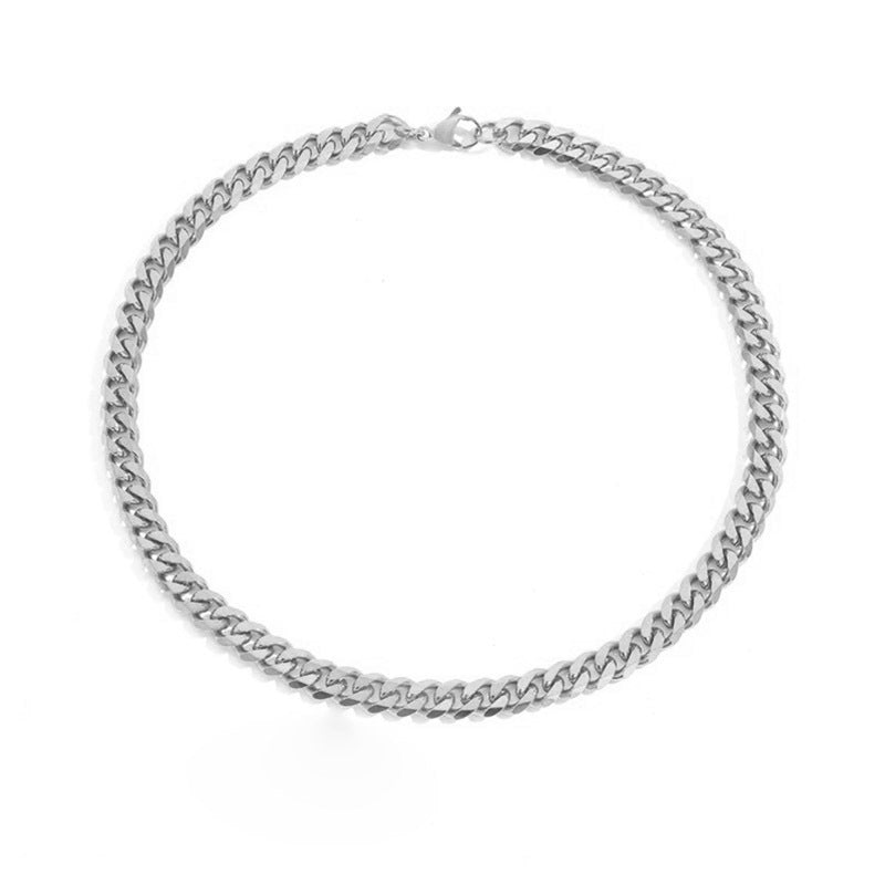 Stainless Steel Necklace 14K Gold Plated Cuban Chain Clavicle Chain – view 12