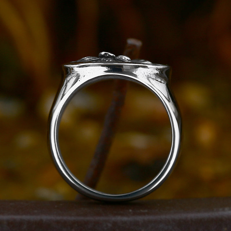Stainless Steel Bold Retro Personalized Lion Head Titanium Steel Ring – view 3