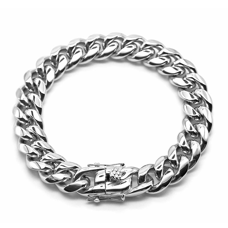 Cuban Trend Titanium Steel Gold Plated Zircon Bracelet For Men – view 2