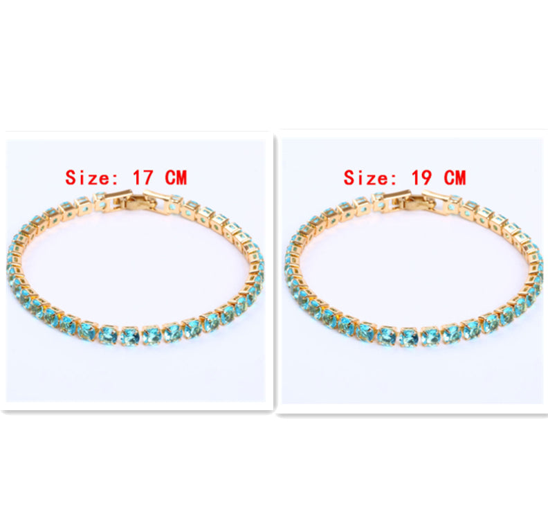 Cubic Zirconia Tennis Bracelet – Iced Out Crystal, Gold – view 15