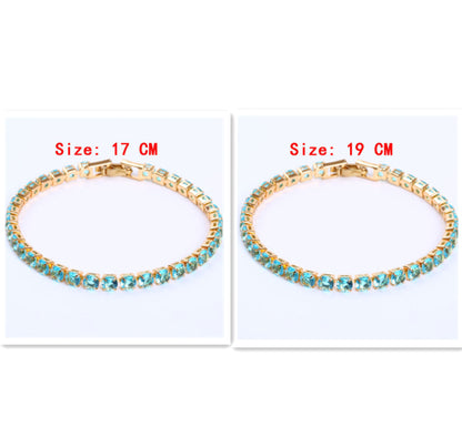 Cubic Zirconia Tennis Bracelet – Iced Out Crystal, Gold – view 15