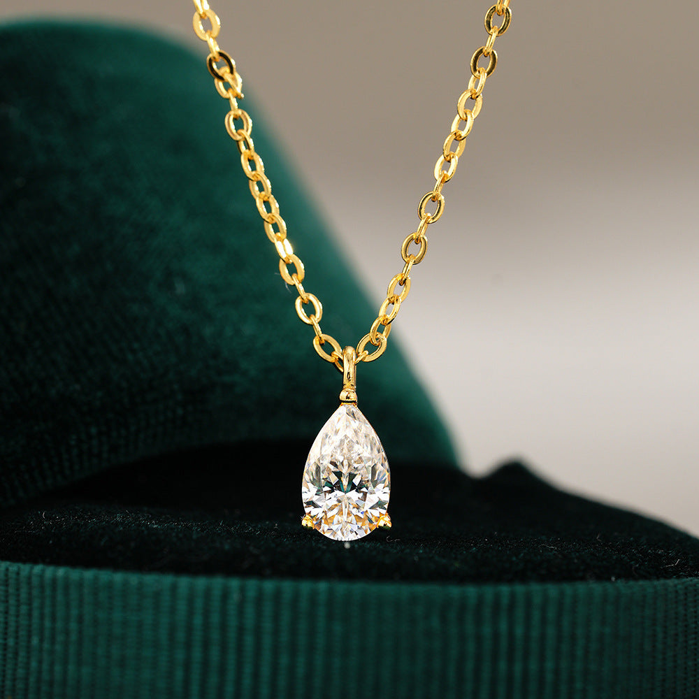 Womens 14K Gold-Plated 925 Sterling Silver Moissanite Necklace – view 4