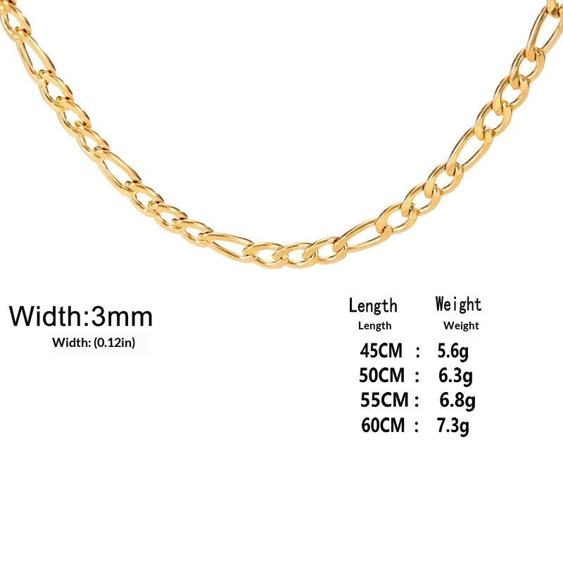 Extra-thick Stainless Steel Figaro Chain Mens Necklace – view 7