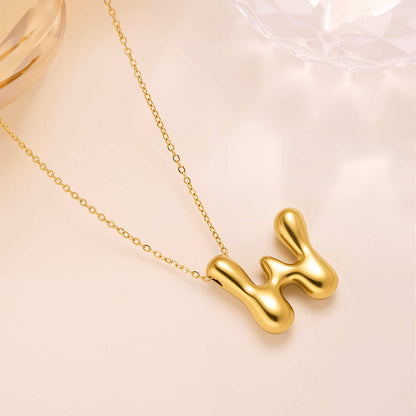 New Titanium Steel 18K Gold-Plated 26-Letter Necklace – view 18