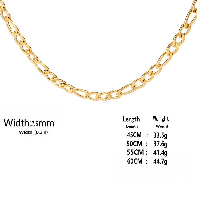Extra-thick Stainless Steel Figaro Chain Mens Necklace – view 19