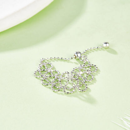 Hollow beaded adjustable ring in plated finish – view 5