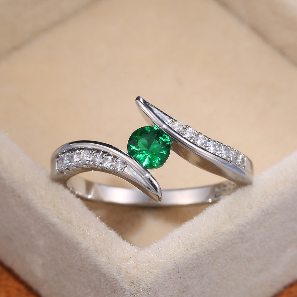 Fashionable Round Zircon Ring For Women – view 4