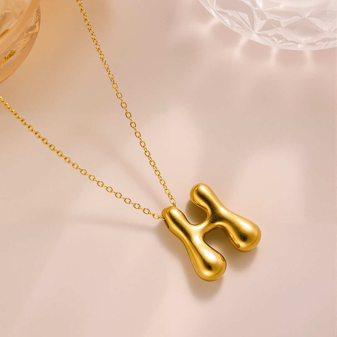 New Titanium Steel 18K Gold-Plated 26-Letter Necklace For Women – view 17