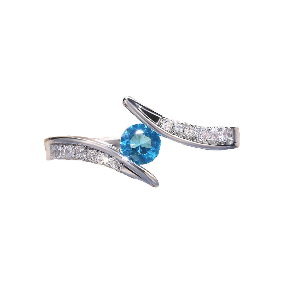 Fashionable Round Zircon Ring For Women – view 5
