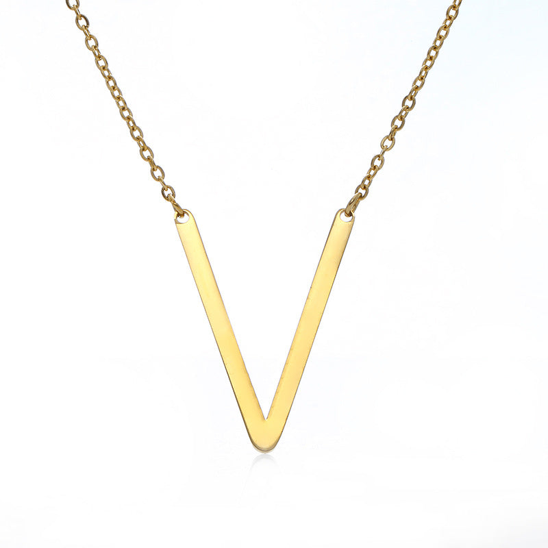 Fabulous Rose Gold Plated Stainless Steel Initial Letter Pendant Necklace – view 32