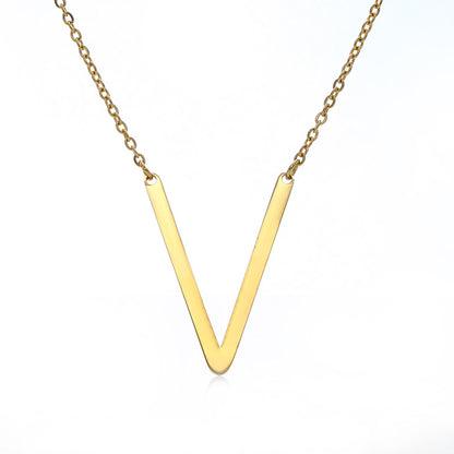 Fabulous Rose Gold Plated Stainless Steel Initial Letter Pendant Necklace – view 32
