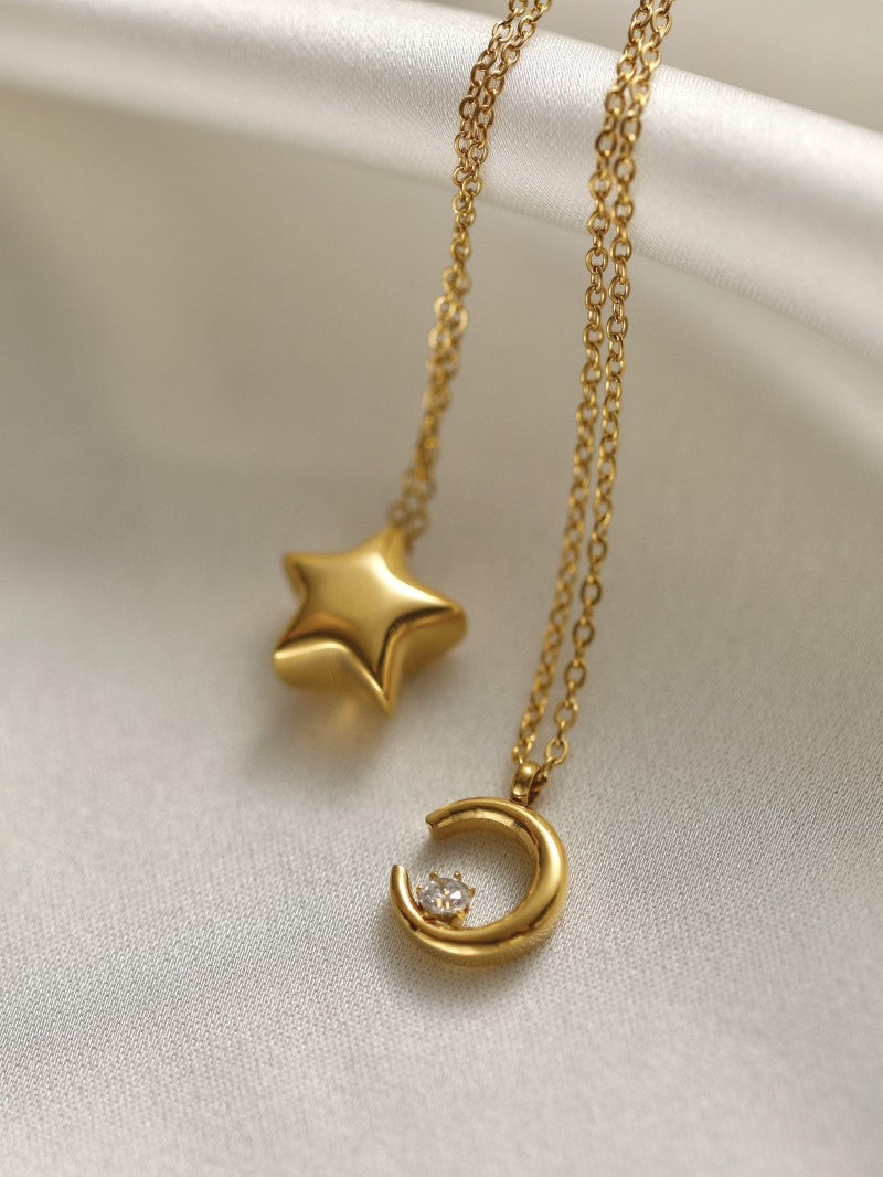 Simple Titanium Steel 18K Gold Plating Non-fading Necklace – view 3
