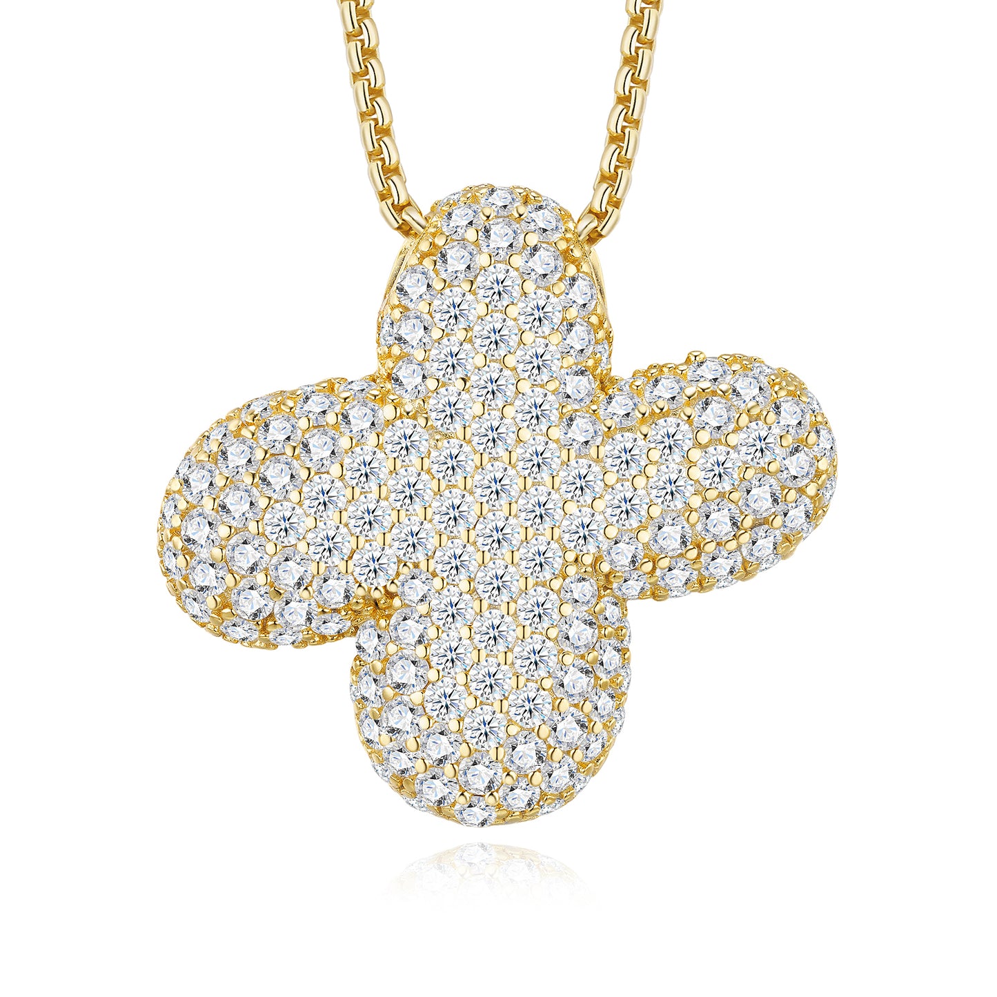Bubble Letter Initial Necklace 13.67g – S925 Gold, Moissanite A-Z