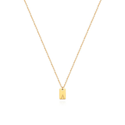 Stainless Steel Simple 26 Letter Tag Pendant Necklace – view 2