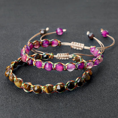 Creative Spaced Diamond-Cut Braided Bracelet – view 2