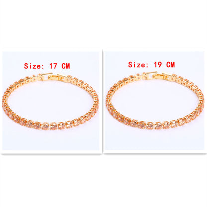 Cubic Zirconia Tennis Bracelet – Iced Out Crystal, Gold – view 14