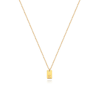 Stainless Steel Simple 26 Letter Tag Pendant Necklace – view 6