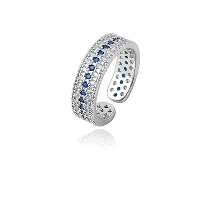 Vintage Pave Crown Open Ring – Silver Plated – view 4