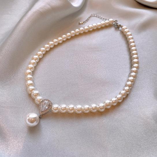 18k Solid Gold Plated Pearl Necklace For Women – view 2